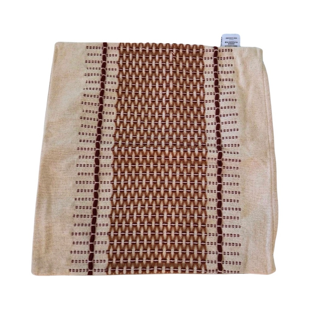 Magnolia Home Cream and Rust Textured Pillow Cover